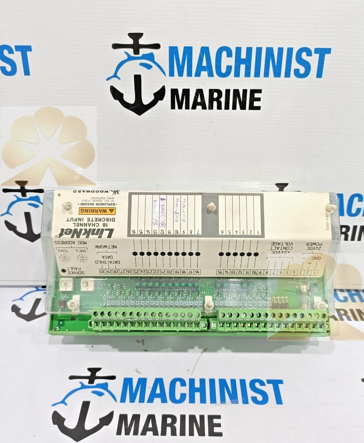 WOODWARD 9905-971 LINKNET 16 CHANNEL DISCRETE INPUT MODULE REV k